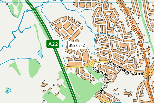 BN27 3FZ map - OS VectorMap District (Ordnance Survey) BN27 3FZ map - OS VectorMap District (Ordnance Survey)