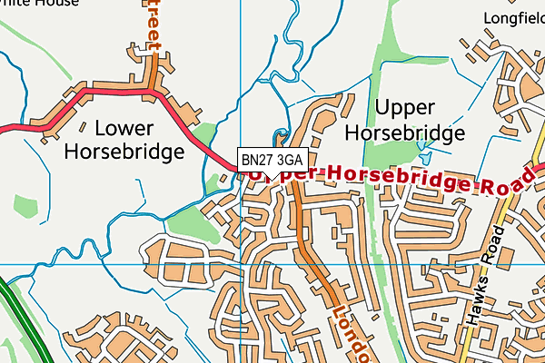 BN27 3GA map - OS VectorMap District (Ordnance Survey) BN27 3GA map - OS VectorMap District (Ordnance Survey)