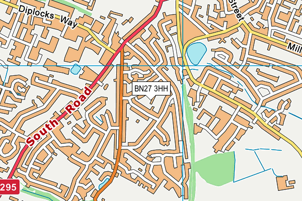 BN27 3HH map - OS VectorMap District (Ordnance Survey) BN27 3HH map - OS VectorMap District (Ordnance Survey)