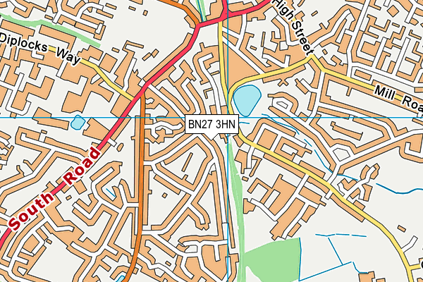 BN27 3HN map - OS VectorMap District (Ordnance Survey) BN27 3HN map - OS VectorMap District (Ordnance Survey)