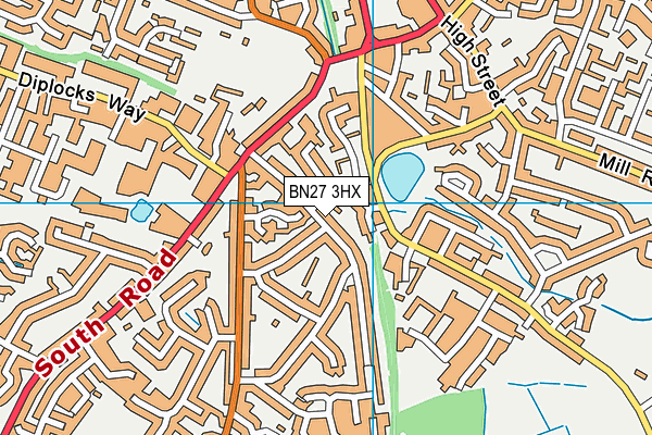 BN27 3HX map - OS VectorMap District (Ordnance Survey) BN27 3HX map - OS VectorMap District (Ordnance Survey)