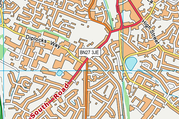 BN27 3JE map - OS VectorMap District (Ordnance Survey) BN27 3JE map - OS VectorMap District (Ordnance Survey)