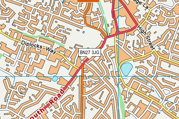 BN27 3JG map - OS VectorMap District (Ordnance Survey) BN27 3JG map - OS VectorMap District (Ordnance Survey)