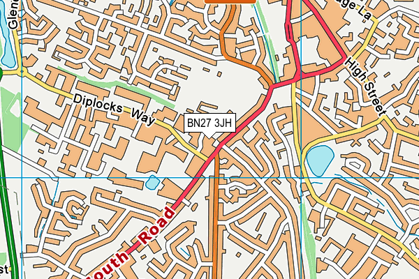 BN27 3JH map - OS VectorMap District (Ordnance Survey) BN27 3JH map - OS VectorMap District (Ordnance Survey)