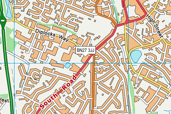 BN27 3JJ map - OS VectorMap District (Ordnance Survey) BN27 3JJ map - OS VectorMap District (Ordnance Survey)