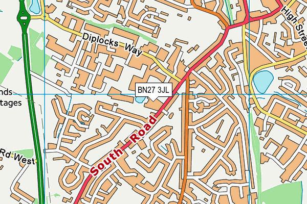 BN27 3JL map - OS VectorMap District (Ordnance Survey) BN27 3JL map - OS VectorMap District (Ordnance Survey)