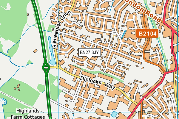 BN27 3JY map - OS VectorMap District (Ordnance Survey) BN27 3JY map - OS VectorMap District (Ordnance Survey)