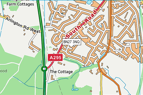 BN27 3NQ map - OS VectorMap District (Ordnance Survey)
