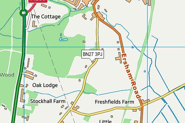 BN27 3PJ map - OS VectorMap District (Ordnance Survey) BN27 3PJ map - OS VectorMap District (Ordnance Survey)