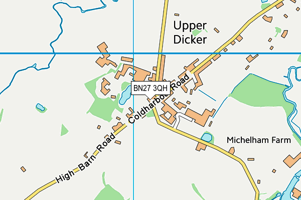 BN27 3QH map - OS VectorMap District (Ordnance Survey) BN27 3QH map - OS VectorMap District (Ordnance Survey)