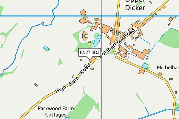 BN27 3QJ map - OS VectorMap District (Ordnance Survey) BN27 3QJ map - OS VectorMap District (Ordnance Survey)