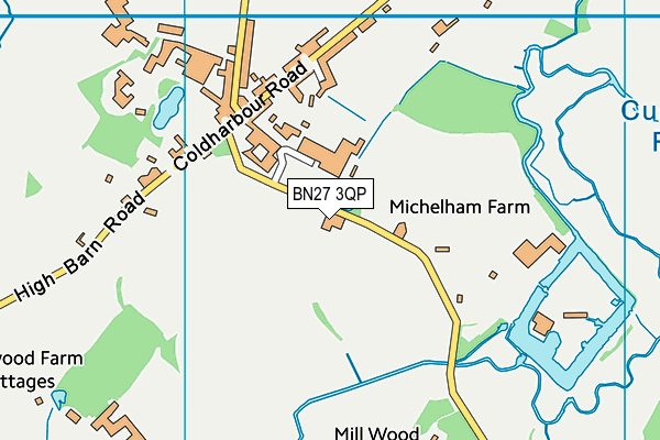 BN27 3QP map - OS VectorMap District (Ordnance Survey) BN27 3QP map - OS VectorMap District (Ordnance Survey)