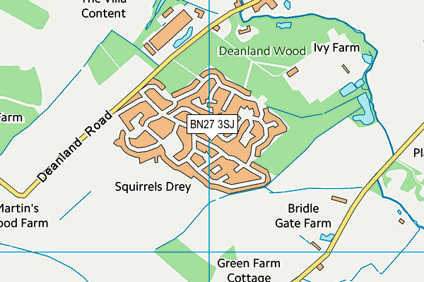 BN27 3SJ map - OS VectorMap District (Ordnance Survey)