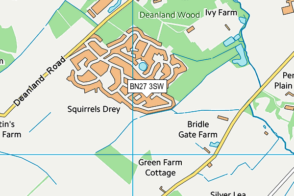BN27 3SW map - OS VectorMap District (Ordnance Survey) BN27 3SW map - OS VectorMap District (Ordnance Survey)
