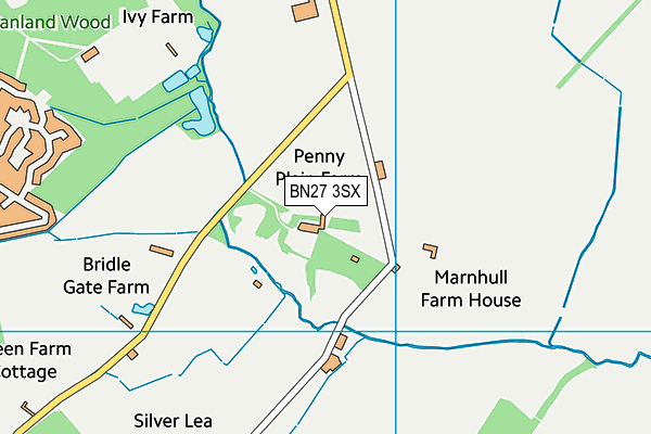 BN27 3SX map - OS VectorMap District (Ordnance Survey)