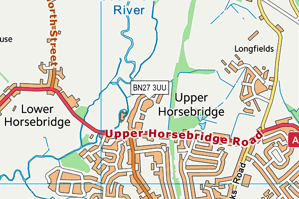 BN27 3UU map - OS VectorMap District (Ordnance Survey) BN27 3UU map - OS VectorMap District (Ordnance Survey)