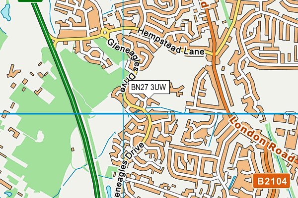 BN27 3UW map - OS VectorMap District (Ordnance Survey) BN27 3UW map - OS VectorMap District (Ordnance Survey)