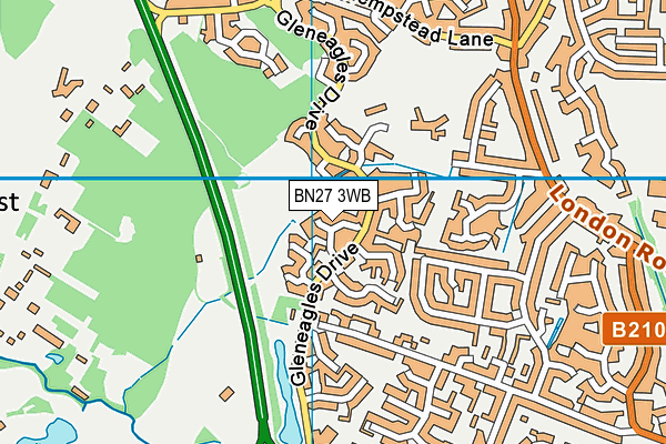 BN27 3WB map - OS VectorMap District (Ordnance Survey) BN27 3WB map - OS VectorMap District (Ordnance Survey)
