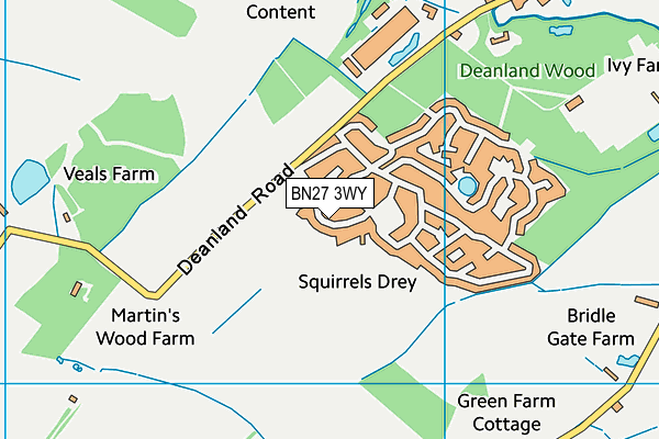 BN27 3WY map - OS VectorMap District (Ordnance Survey) BN27 3WY map - OS VectorMap District (Ordnance Survey)