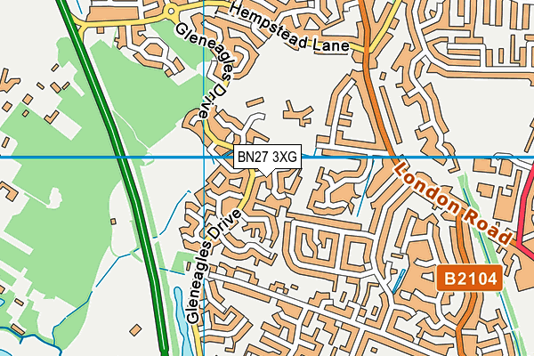 BN27 3XG map - OS VectorMap District (Ordnance Survey) BN27 3XG map - OS VectorMap District (Ordnance Survey)