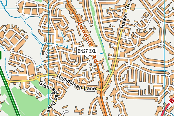BN27 3XL map - OS VectorMap District (Ordnance Survey) BN27 3XL map - OS VectorMap District (Ordnance Survey)
