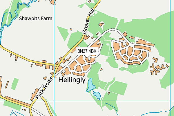 BN27 4BX map - OS VectorMap District (Ordnance Survey) BN27 4BX map - OS VectorMap District (Ordnance Survey)