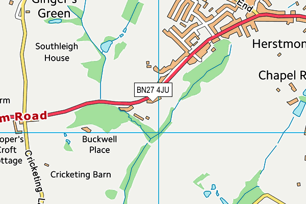 BN27 4JU map - OS VectorMap District (Ordnance Survey)