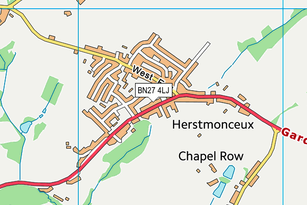 BN27 4LJ map - OS VectorMap District (Ordnance Survey)