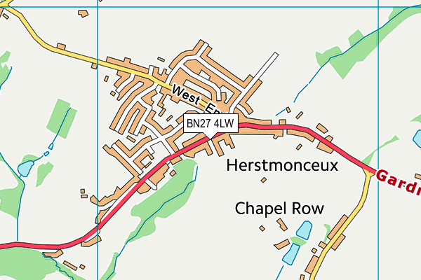 BN27 4LW map - OS VectorMap District (Ordnance Survey) BN27 4LW map - OS VectorMap District (Ordnance Survey)
