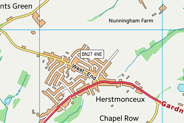BN27 4NE map - OS VectorMap District (Ordnance Survey) BN27 4NE map - OS VectorMap District (Ordnance Survey)