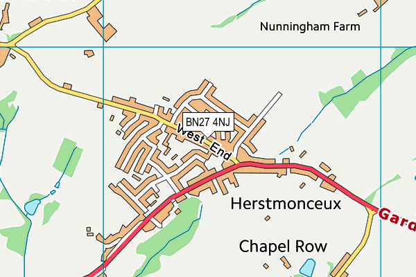 BN27 4NJ map - OS VectorMap District (Ordnance Survey) BN27 4NJ map - OS VectorMap District (Ordnance Survey)