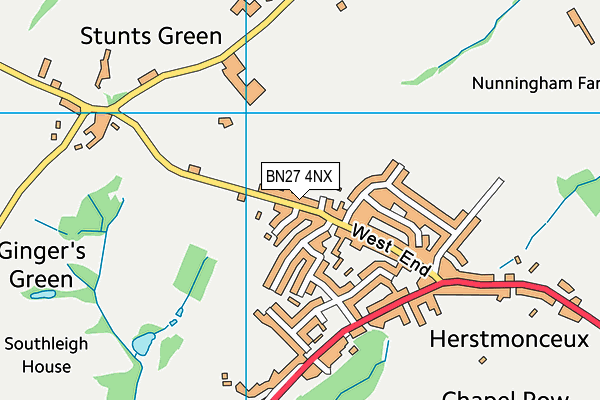 BN27 4NX map - OS VectorMap District (Ordnance Survey) BN27 4NX map - OS VectorMap District (Ordnance Survey)