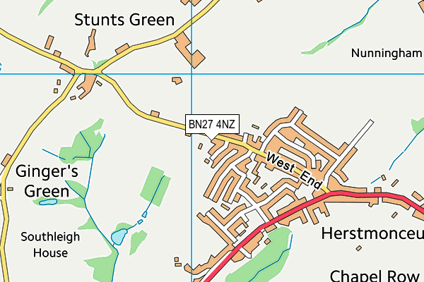 BN27 4NZ map - OS VectorMap District (Ordnance Survey) BN27 4NZ map - OS VectorMap District (Ordnance Survey)