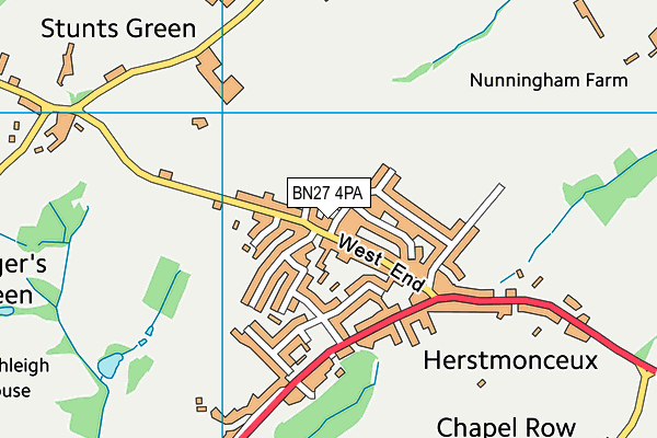 BN27 4PA map - OS VectorMap District (Ordnance Survey)