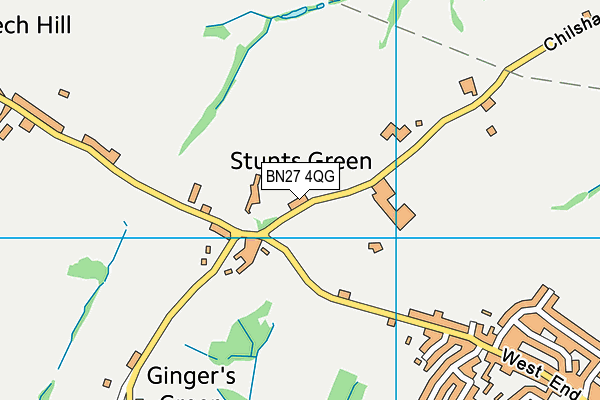 BN27 4QG map - OS VectorMap District (Ordnance Survey)