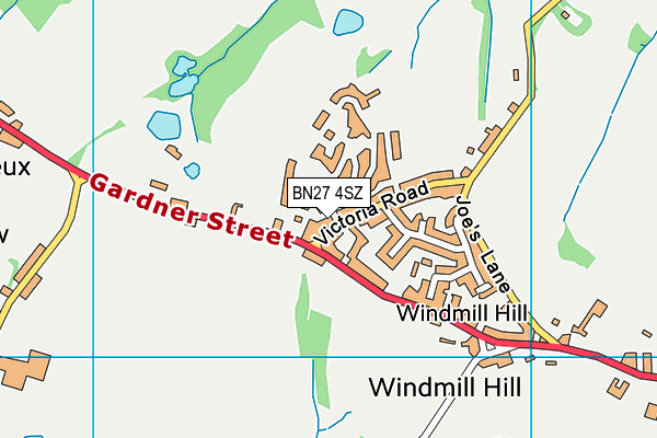 BN27 4SZ map - OS VectorMap District (Ordnance Survey)