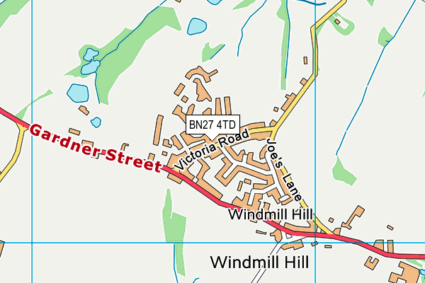BN27 4TD map - OS VectorMap District (Ordnance Survey)