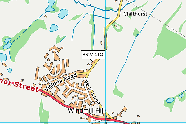BN27 4TQ map - OS VectorMap District (Ordnance Survey)