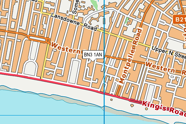 BN3 1AN map - OS VectorMap District (Ordnance Survey)
