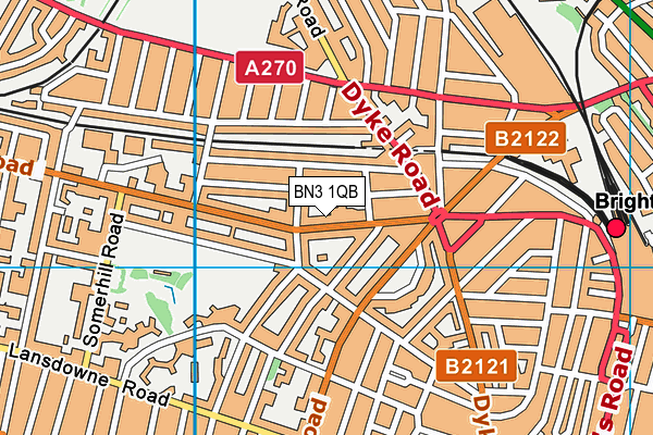 BN3 1QB map - OS VectorMap District (Ordnance Survey) BN3 1QB map - OS VectorMap District (Ordnance Survey)