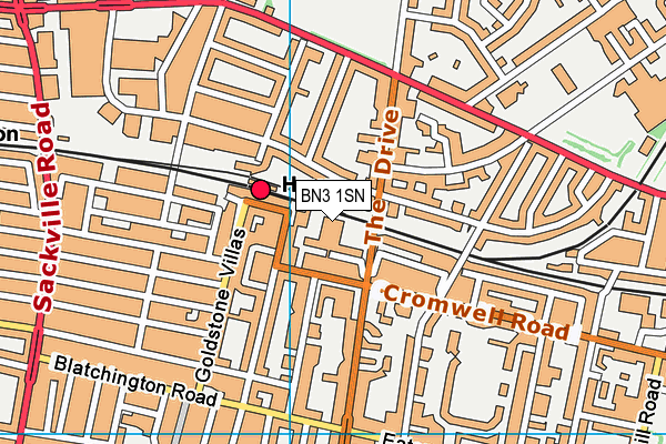 BN3 1SN map - OS VectorMap District (Ordnance Survey) BN3 1SN map - OS VectorMap District (Ordnance Survey)