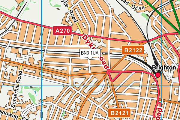 BN3 1UA map - OS VectorMap District (Ordnance Survey) BN3 1UA map - OS VectorMap District (Ordnance Survey)