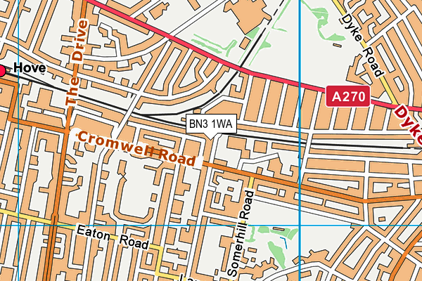 BN3 1WA map - OS VectorMap District (Ordnance Survey) BN3 1WA map - OS VectorMap District (Ordnance Survey)