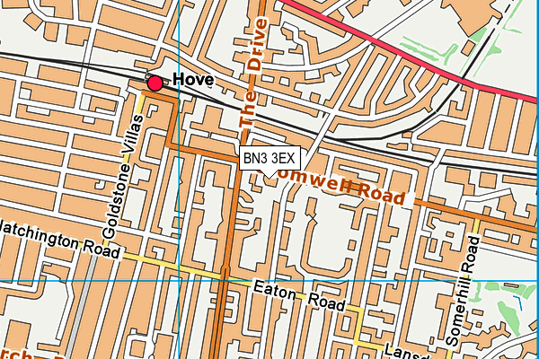 BN3 3EX map - OS VectorMap District (Ordnance Survey) BN3 3EX map - OS VectorMap District (Ordnance Survey)