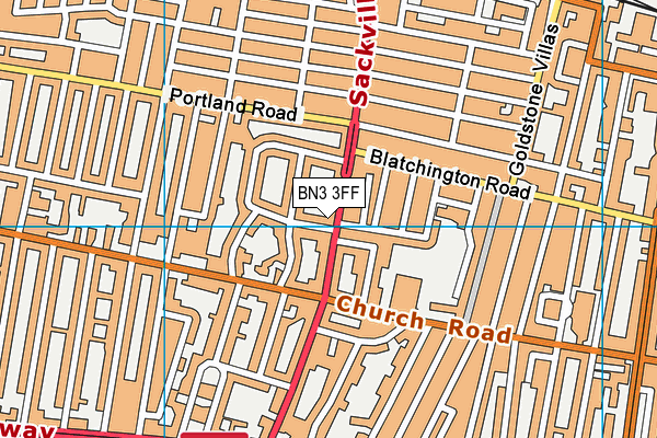 BN3 3FF map - OS VectorMap District (Ordnance Survey) BN3 3FF map - OS VectorMap District (Ordnance Survey)