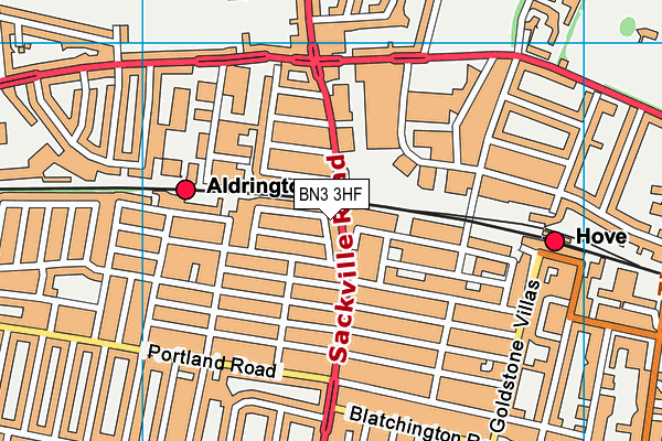 BN3 3HF map - OS VectorMap District (Ordnance Survey) BN3 3HF map - OS VectorMap District (Ordnance Survey)