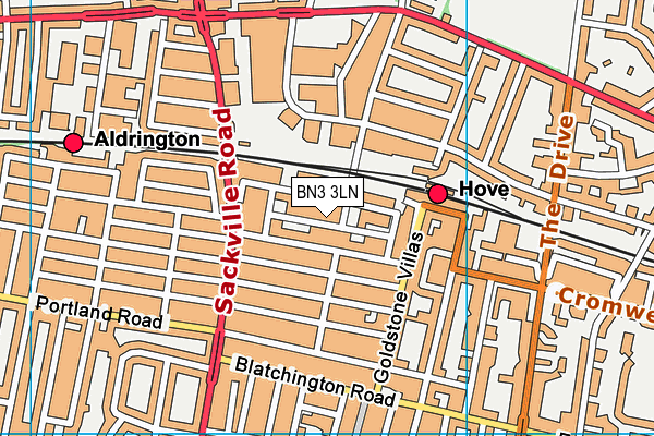 BN3 3LN map - OS VectorMap District (Ordnance Survey)
