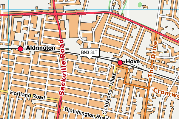 BN3 3LT map - OS VectorMap District (Ordnance Survey)