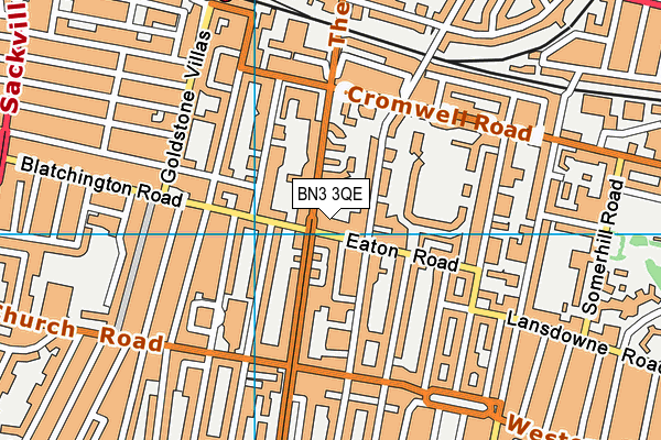 BN3 3QE map - OS VectorMap District (Ordnance Survey) BN3 3QE map - OS VectorMap District (Ordnance Survey)