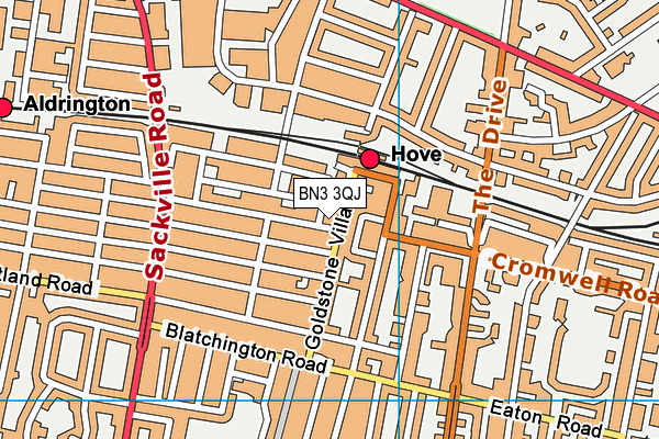 BN3 3QJ map - OS VectorMap District (Ordnance Survey) BN3 3QJ map - OS VectorMap District (Ordnance Survey)
